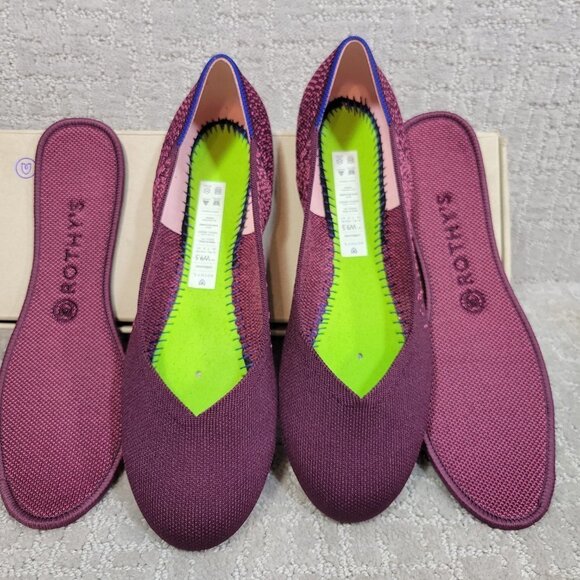 Rothy’s The Flat Womens Size US 9.5 Fig Python Round Toe Slip On Ballet Flat - Picture 6 of 11